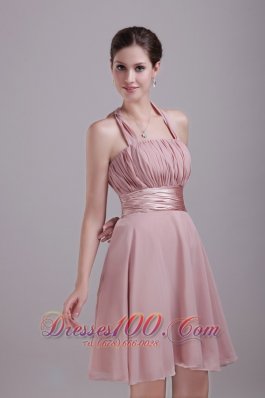 Rosy Brown Halter Prom Homecoming Dress for Juniors Ruch