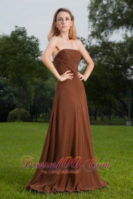 Sienna Brown Sheath Bridesmaid Dress Strapless Brush