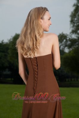 Sienna Brown Sheath Bridesmaid Dress Strapless Brush