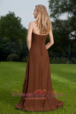 Sienna Brown Sheath Bridesmaid Dress Strapless Brush