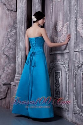 Aqua Blue Long Dress for Matron of Honor Strapless