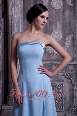 Light Blue Trimmed Neckline Prom Homecoming Dress Lace up