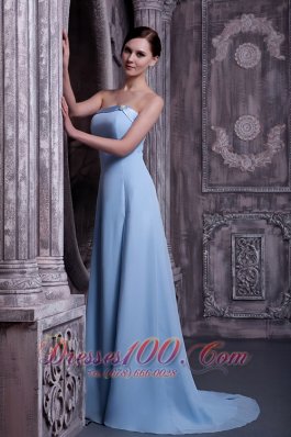 Light Blue Trimmed Neckline Prom Homecoming Dress Lace up