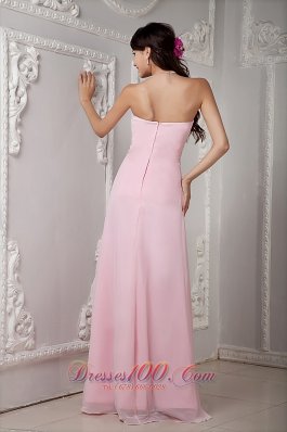 Brooch Empire Waist Bridesmaid Dress Baby Pink Crystal