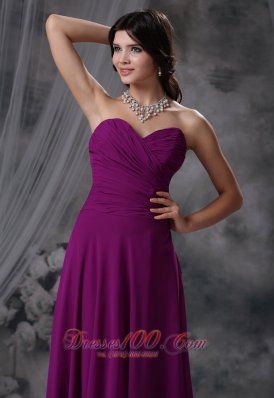 Dark Magenta Prom Evening Dress Brush Train Sweetheart