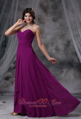 Dark Magenta Prom Evening Dress Brush Train Sweetheart