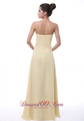 Handmade Flowers Prom Evening Dress Light Yellow 2013