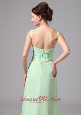 Apple Green Sash Straps Prom Dress For Wedding Guests