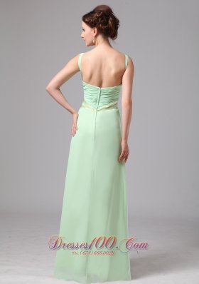 Apple Green Sash Straps Prom Dress For Wedding Guests