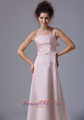 Blush Pink One Shoulder 2013 Prom Dress Ruching Column