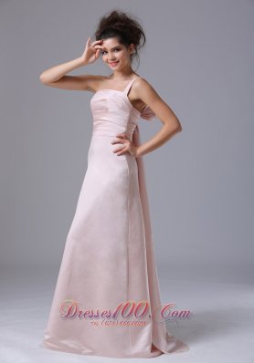 Blush Pink One Shoulder 2013 Prom Dress Ruching Column