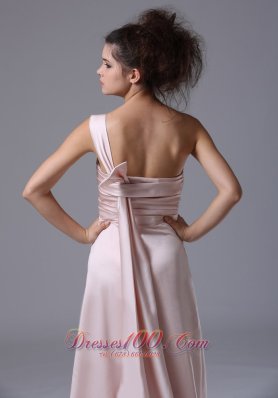 Blush Pink One Shoulder 2013 Prom Dress Ruching Column