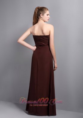 Apron Rust Red Strapless Bridesmaid Dress with Brooch