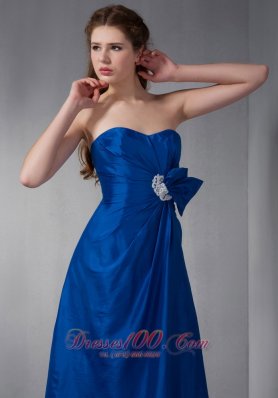 Royal Blue Sweetheart Bridesmaid Dress Appliques Gather