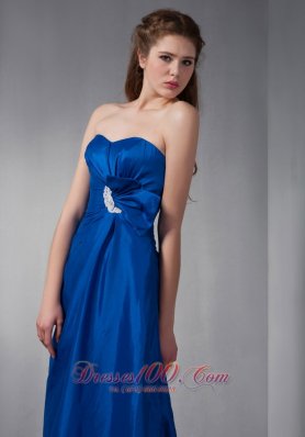 Royal Blue Sweetheart Bridesmaid Dress Appliques Gather