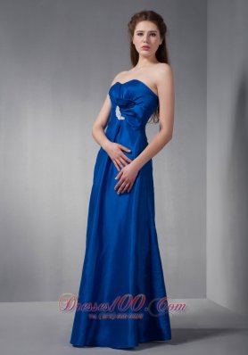 Royal Blue Sweetheart Bridesmaid Dress Appliques Gather