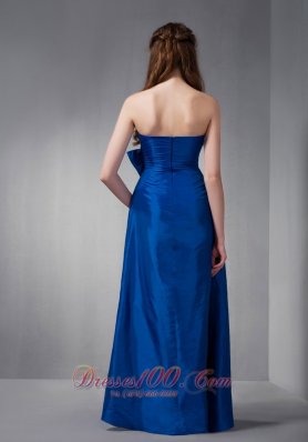 Royal Blue Sweetheart Bridesmaid Dress Appliques Gather