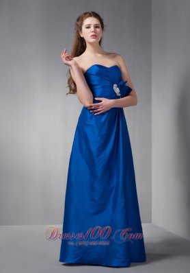 Royal Blue Sweetheart Bridesmaid Dress Appliques Gather