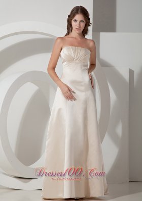 Off White Gather Bridesmaid Dress Strapless Ruch