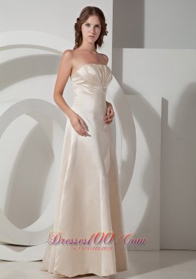 Off White Gather Bridesmaid Dress Strapless Ruch