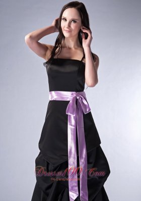 Customize Black Cloumn Bridesmaid Gowns Spaghetti Straps