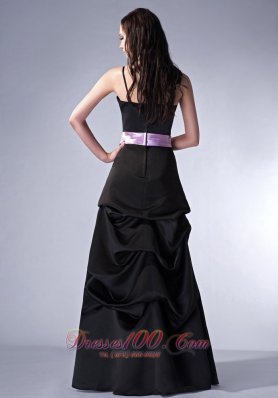 Customize Black Cloumn Bridesmaid Gowns Spaghetti Straps