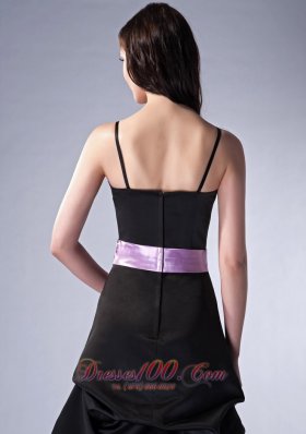 Customize Black Cloumn Bridesmaid Gowns Spaghetti Straps