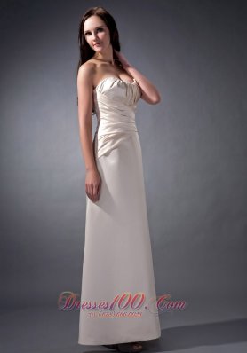 Bateau Neckline Off White Bridesmaid Dress Cross Wrapped