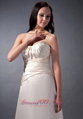 Bateau Neckline Off White Bridesmaid Dress Cross Wrapped