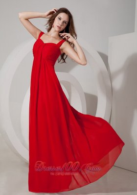 Dark Red Empire Straps Maxi Dress for Prom Occasions