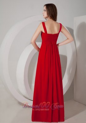 Dark Red Empire Straps Maxi Dress for Prom Occasions