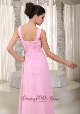 Straps Empire Misty Rose Pink Prom Dress Maxi Ruch