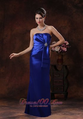 Mermaid Style Royal Blue Mother Of Bride Dress Gather