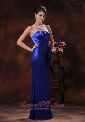 Mermaid Style Royal Blue Mother Of Bride Dress Gather