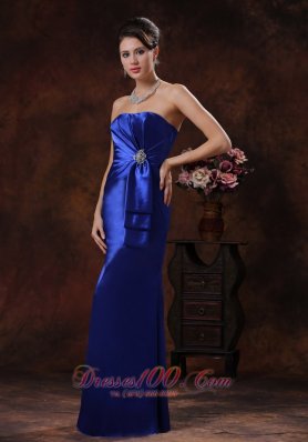 Mermaid Style Royal Blue Mother Of Bride Dress Gather