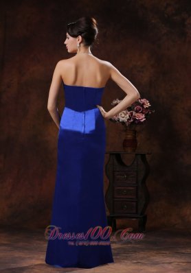 Mermaid Style Royal Blue Mother Of Bride Dress Gather