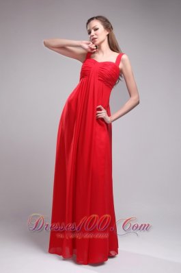 Straps Christmas Red Empire Prom Dress for Plus Size