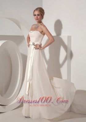 Crystal Off White Mother of the Bride Dress Empire