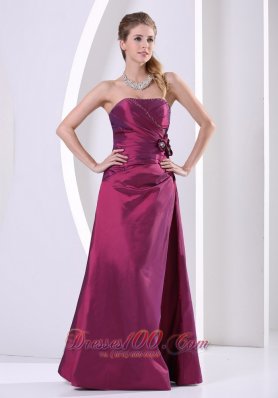 Side Gather Violet Red Prom Evening Dress for Formals