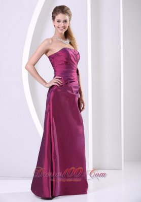 Side Gather Violet Red Prom Evening Dress for Formals