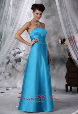 Beaded Strapless Aqua Blue Prom Formal Wears 2017