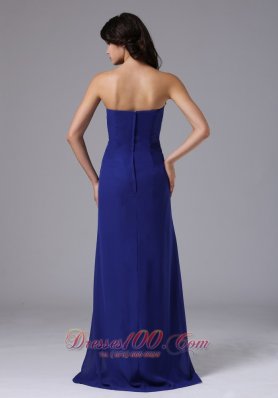 Pleated Clasp Peacock Blue Prom Dress Crystal Strapless