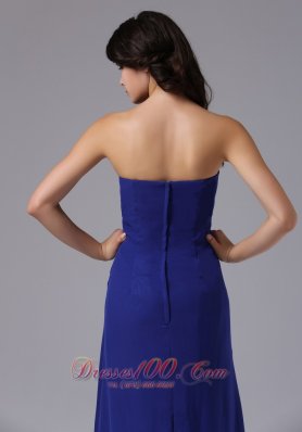 Pleated Clasp Peacock Blue Prom Dress Crystal Strapless