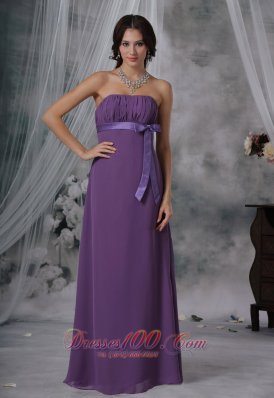 Plus Size Maxi Bridesmaid Dress Medium Purple Ribbon