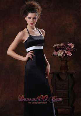 Halter Sheath Black 2013 Bridesmaid Dress Long