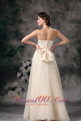 Empire Strapless Off White Prom Evening Wears Sash