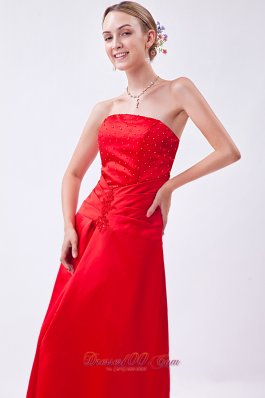 Beaded Bright Red Homecoming Dress in Wrapped Style