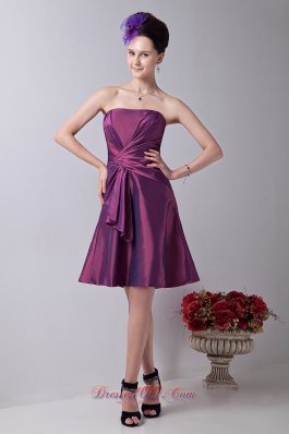 Twist Wrapped Violet Red Cocktail Dress Strapless