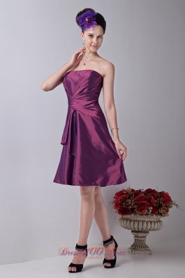 Twist Wrapped Violet Red Cocktail Dress Strapless