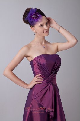 Twist Wrapped Violet Red Cocktail Dress Strapless